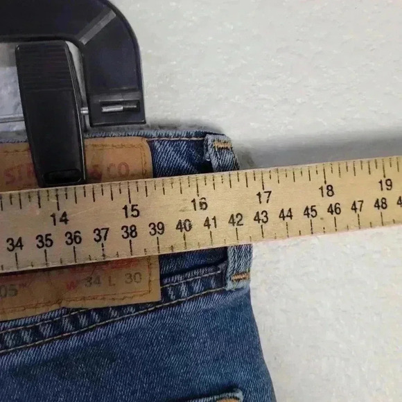 Levis 505 Sz 34x29.5 Blue Jeans - Picture 7 of 9